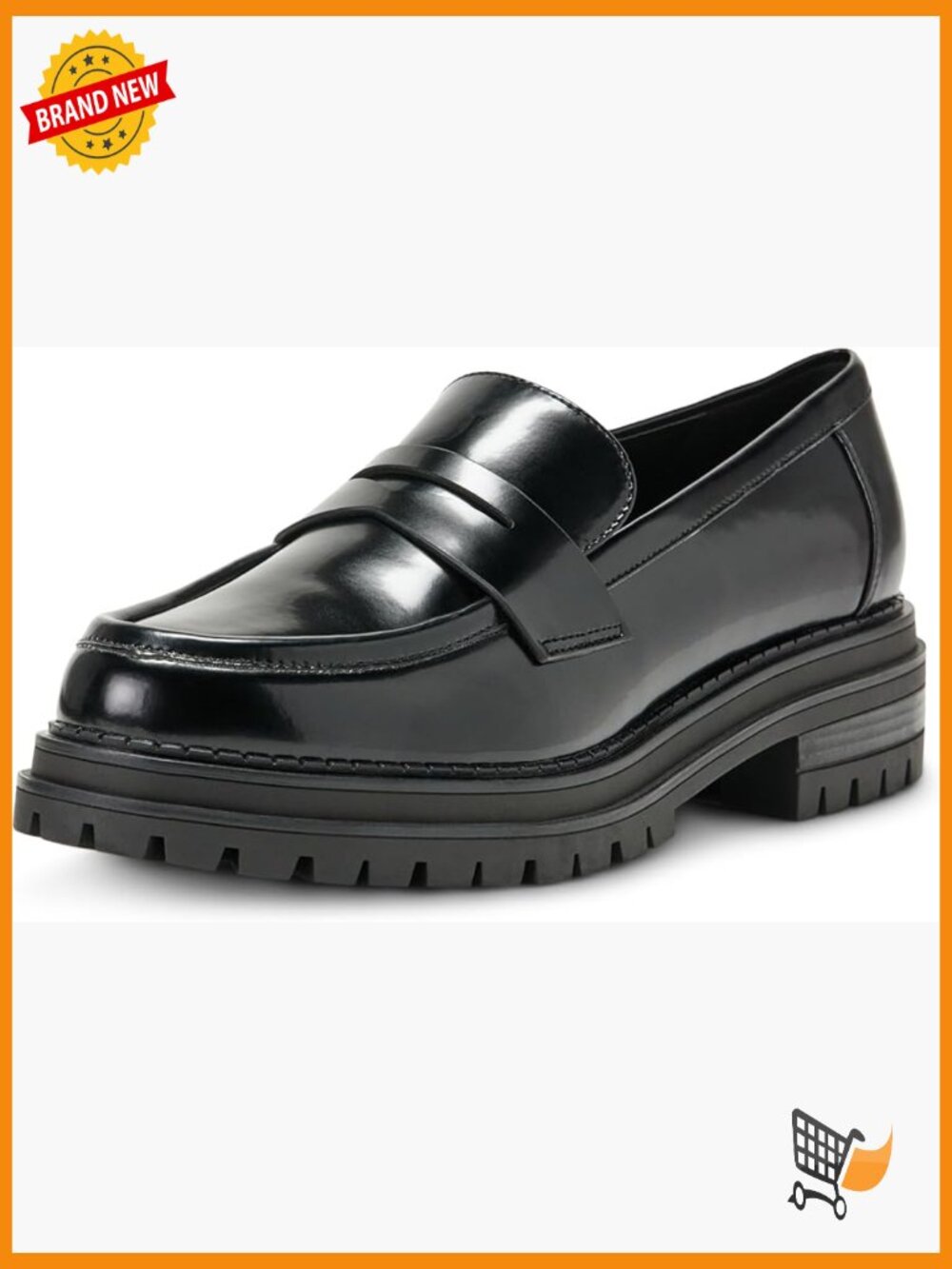 Slip-On Loafers with Lug Sole and Almond Toe